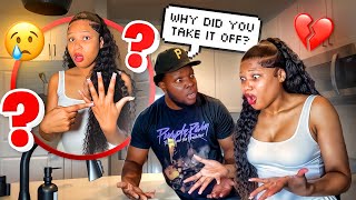 LOST THE WEDDING RING IN THE SINK PRANK ON HUSBAND HE FREAKED OUT [upl. by Donnell]