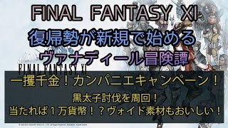 【FF11】一攫千金！カンパニエキャンペーン！黒太子討伐を周回！当たれば１万貨幣！？ヴォイド素材もおいしい！ [upl. by Nedyarb]