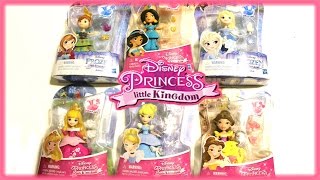 Disney Princess Little Kingdom SnapIns Unboxing Dolls Jasmine Belle Ana Elsa Cinderella Aurora [upl. by Frodeen]