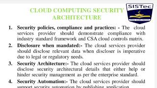 Cloud Security Architecture  Vishal Chourasia  SISTec Gandhi Nagarmp4 [upl. by Niall]