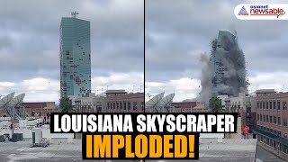 Watch Louisiana Skyscraper Hertz Tower Demolished After Hurricane Laura Devastation [upl. by Aiseneg738]