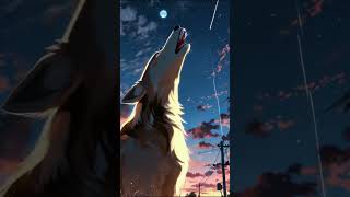 wolf howling at the moon butterfly nature trendingreels peaceful wildlife serene animation [upl. by Necaj]