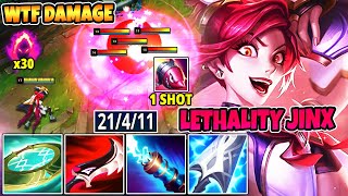 INSANE ONESHOT LETHALITY JINX BUILD ABSURD DAMAGE  League of Legends [upl. by Nylareg]