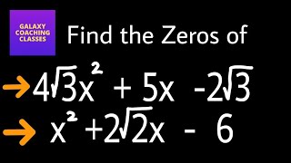 Find the zeros of the polynomial l having root in the polynomial l splitting the middle term [upl. by Sucrad]