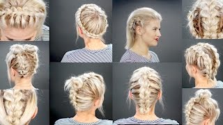 10 FAUX BRAIDED SHORT HAIRSTYLES Tutorial  Milabu [upl. by Smart]