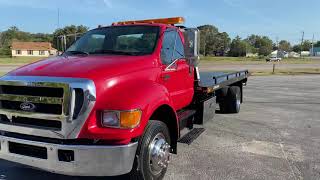 SOLD  2007 FORD F650 ROLLBACK TOW TRUCK CAR HAULER FLATBED CUMMINS DIESEL JERRDAN FOR SALE [upl. by Farhsa]