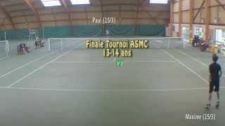 Paul 153 vs Maxime 153  Finale Tournoi ASMC 1314ans  05012014  1er set [upl. by Yvel]