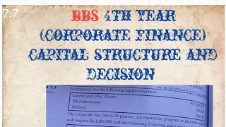 BBS 4TH YEAR CORPORATE FINANCE CAPITAL STRUCTURE AND DECISION [upl. by Saoj]