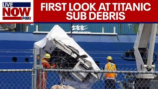 Titanic sub debris recovered First images released of doomed submersible  LiveNOW from FOX [upl. by Benia853]