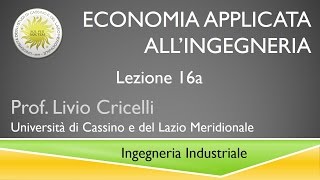 Economia applicata Ingegneria Lezione 16a [upl. by Argile]