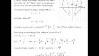 Wyznaczanie równania okręgu opisanego na czworokącie ABCD [upl. by Thesda]