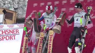 Adelboden slalom podium and top three in crane highlights [upl. by Lot]