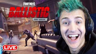 Ninja Plays Fortnite NEW First Person Mode Ballistic [upl. by Eedyaj]