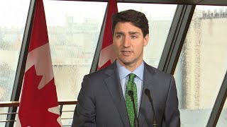 Prime Minister Trudeau speaks to media at the Canadian Embassy in France [upl. by Yengac]