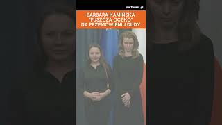 Kamińska puściła oczko w trakcie przemówienia Andrzeja Dudy shorts polityka [upl. by Nehpets]