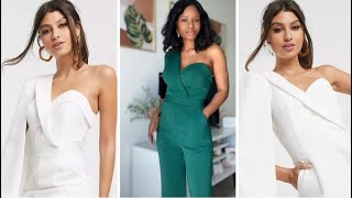 DIY Jumpsuit patternOne shoulder Blazer bustier topPt 2 [upl. by Pomcroy976]