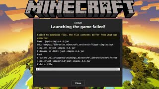 Fix Minecraft Launching The Game Failed  Failed To Download File [upl. by Sheppard711]