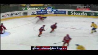 IHWC 2009 RussiaSweden 65 OT Game Highlights [upl. by Nosreffej]