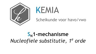 SN1mechanisme Nucleofiele substitutie 1e orde [upl. by Eecal104]