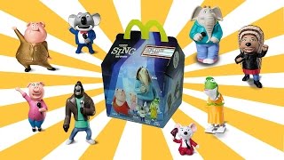 8 SING Movie Happy Meal McDonalds Toys  European SING Kids Meal Figures Lucas World Review PART 1 [upl. by Roath]