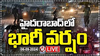 Live  Hyderabad Hit by Heavy Rainfall  Monsoon Effect  V6 News [upl. by Pate]