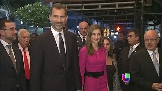 Univision se engalana con la visita real de los Príncipes de Asturias  Noticiero Univisión [upl. by Rizas]