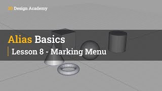 Autodesk Alias Basic Tutorials 8  Marking Menu [upl. by Noslrac]