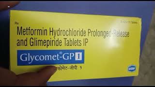 GlycometGP1 Tablet  Metformin Hydrochloride ProlongedRelease and Glimepiride Tablets IP Glycomet [upl. by Hodge]