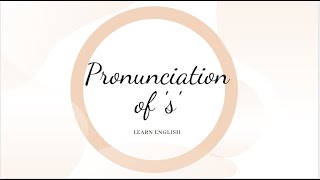 Pronunciation of s Verbs in third person singular [upl. by Daphna]