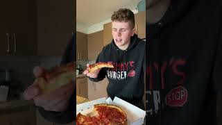 Lou Malnati’s Chicago Deep Dish Pizza Cheese Pull Test pizza challenge shorts [upl. by Lamonica]