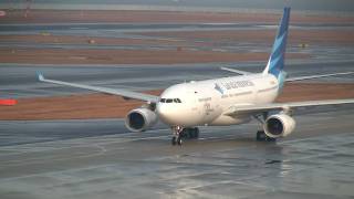 Garuda Indonesia Airbus A330200 Landing at Nagoya [upl. by Sothena770]