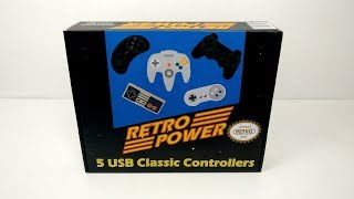 5 USB Classic Controller Bundle Pre Release Review Works With RetroPie Windows Or Mac [upl. by Akierdna]