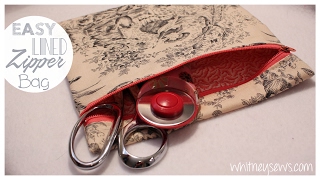 EASIEST Lined Zipper Bag  How to  Whitney Sews [upl. by Anawyt436]