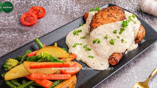 Chicken Steak with White Sauce Recipe by SooperChef [upl. by Johan]