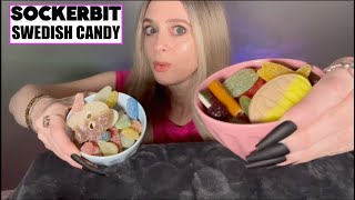 ASMR Swedish Gummy Candy  SOCKERBIT Taste Test  Whispered Mukbang [upl. by Imuya887]