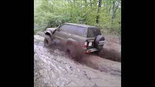 Nissan Patrol GR Y61 ZD30 on 40s Off Road in Mud patrol nissanpatrol thebest4x4channel [upl. by Bore]