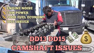 DD13 DD15 ENGINE PROBLEMS CAMSHAFT LOBE FAIL OUT OF TIMING [upl. by Gnas]