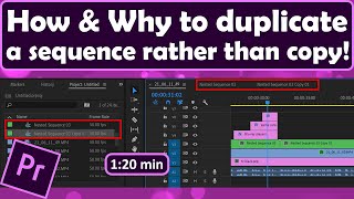 How to duplicate a sequence in Premiere Pro [upl. by Aicenra787]