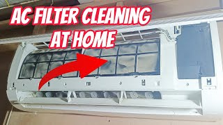 AC Filter Cleaning At Home  AC Filter Saaf Karne Ka Tarika [upl. by Llij]