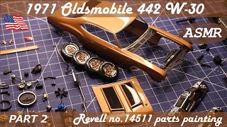 Revell Olds 442 W30 part 2 painting parts [upl. by Lomaj20]