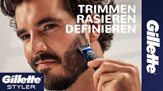 Bart Trimmen Bart Rasieren amp Konturen definieren  Gillette STYLER Short [upl. by Lokin]