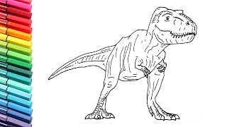 How to Draw The TRex From Jurassic World Fallen Kingdom  Dinosaur Color Pages For Children [upl. by Thelma]