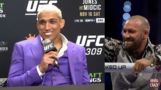 Charles Oliveira SHRUGS OFF a Conor McGregor fight quotThe guy that RUNS away the most in the UFCquot [upl. by Pagas]