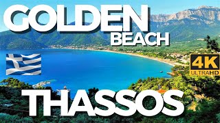 ⛱️THASSOS  GOLDEN Beach🐠 Greece ⛱️ 4K  Drone [upl. by Ruthe756]