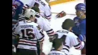 Rangers Blackhawks Bench Clearing quotBrawlquot Dec 28 1983 [upl. by Enymsaj]