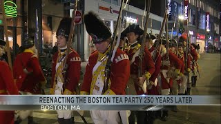 Reenactment of the Boston Tea Party occurs 250 years later [upl. by Brawner871]