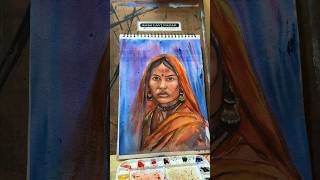 Watercolor portrait after a long time lavinagar painting oilpainting artist viralvideo [upl. by Lawton]