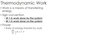 Thermodynamics Lecture 1 Work [upl. by Wampler]