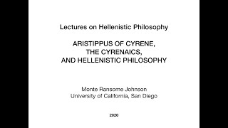 Hellenistic Philosophy 231 Aristippus of Cyrene and the Cyrenaics [upl. by Cerracchio]