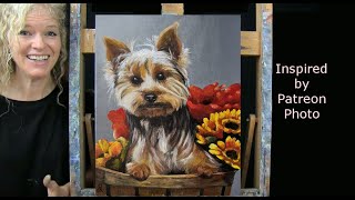 Learn How to Draw amp Paint with Acrylics quotCUTE AUTUMN DOGquotEasy Acrylic LessonPaint and Sip at Home [upl. by Rufford160]